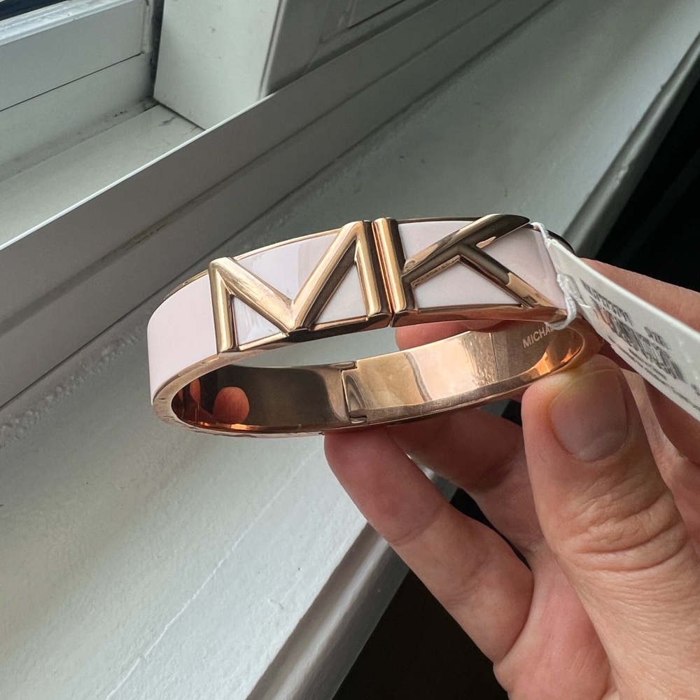 Michael Kors Pink and Gold Geometric Bracelet